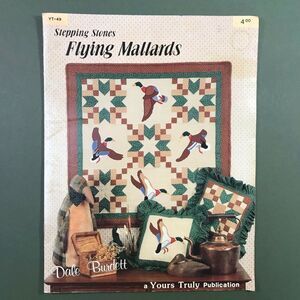 Vintage FLYING MALLARDS Wall Quilt Pillow Pattern Dale Burdett 1985 YT-49